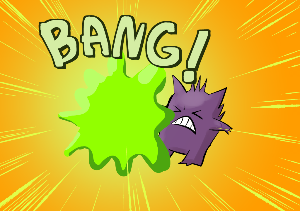 Jinji is caught in an explosion of slime!